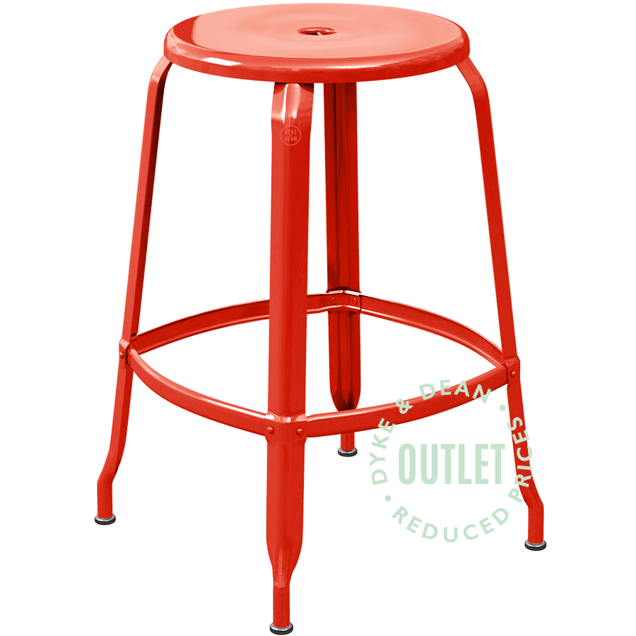 CHAISES NICOLLE METAL BAR STOOL H60 RED OUTLET - DYKE & DEAN