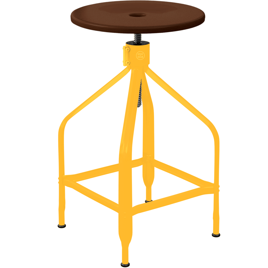 CHAISES NICOLLE TALL ADJUSTABLE SWIVEL STOOL WOOD - DYKE & DEAN