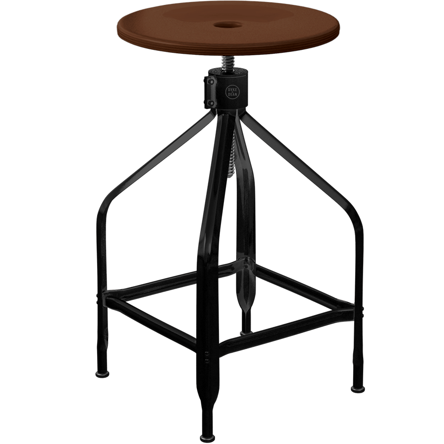 CHAISES NICOLLE TALL ADJUSTABLE SWIVEL STOOL WOOD - DYKE & DEAN