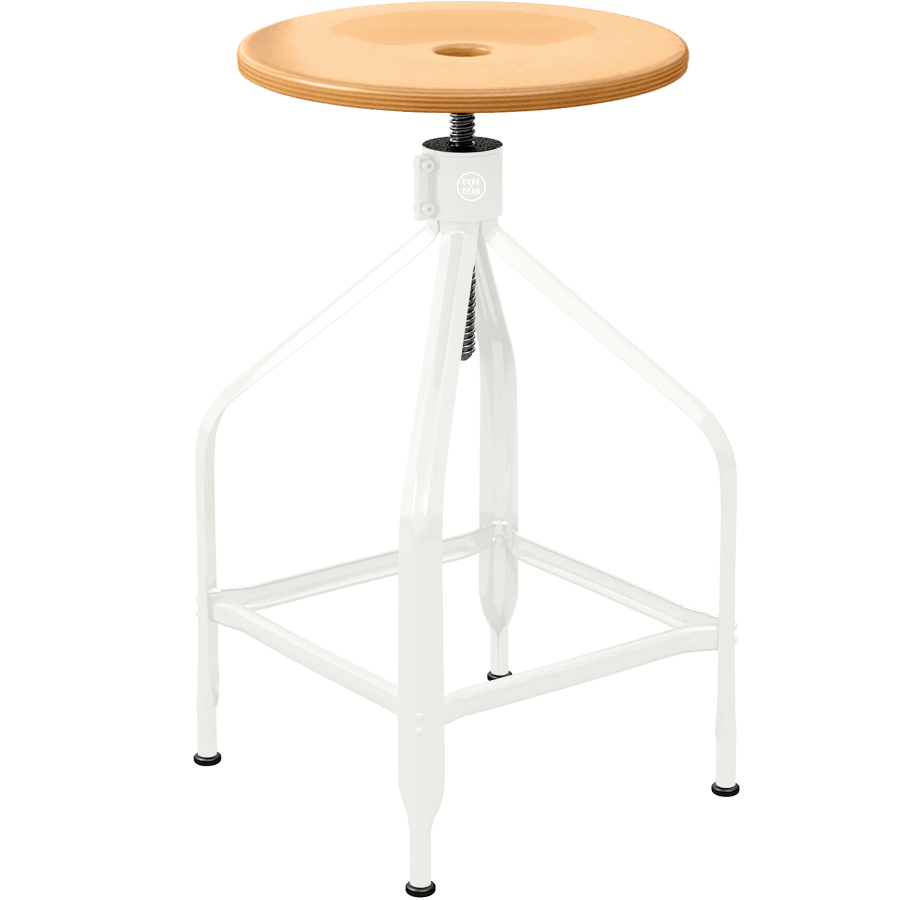 CHAISES NICOLLE TALL ADJUSTABLE SWIVEL STOOL WOOD - DYKE & DEAN