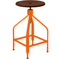 CHAISES NICOLLE TALL ADJUSTABLE SWIVEL STOOL WOOD - DYKE & DEAN
