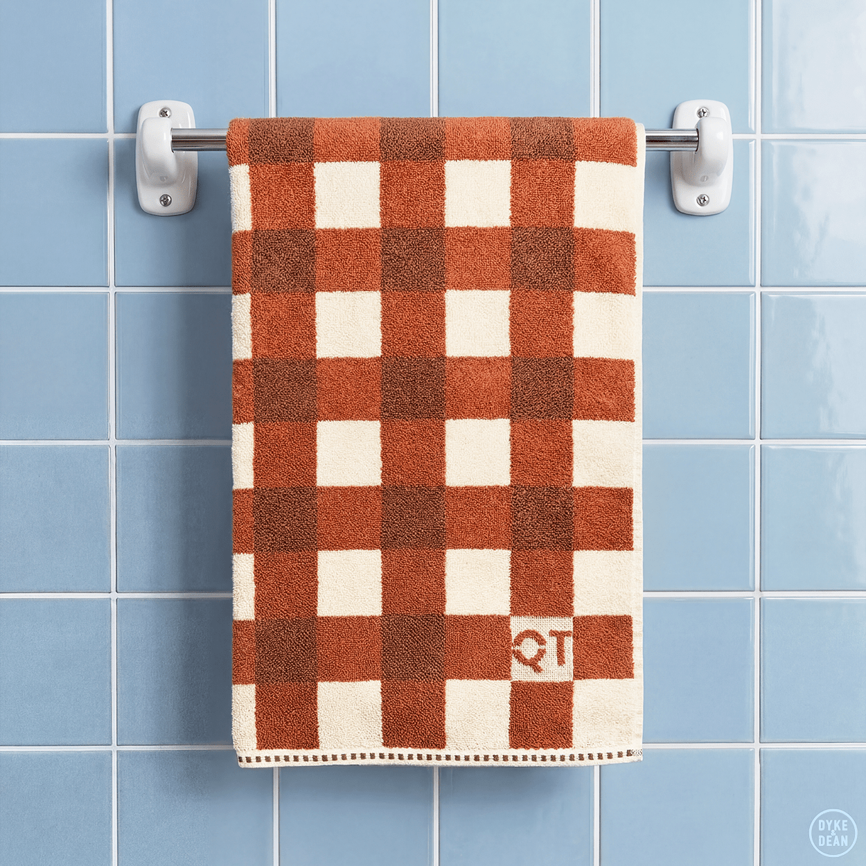 CHECK BATH SHEET TOWEL CHOCOLATE - DYKE & DEAN