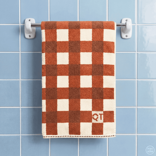 CHECK BATH SHEET TOWEL CHOCOLATE - DYKE & DEAN