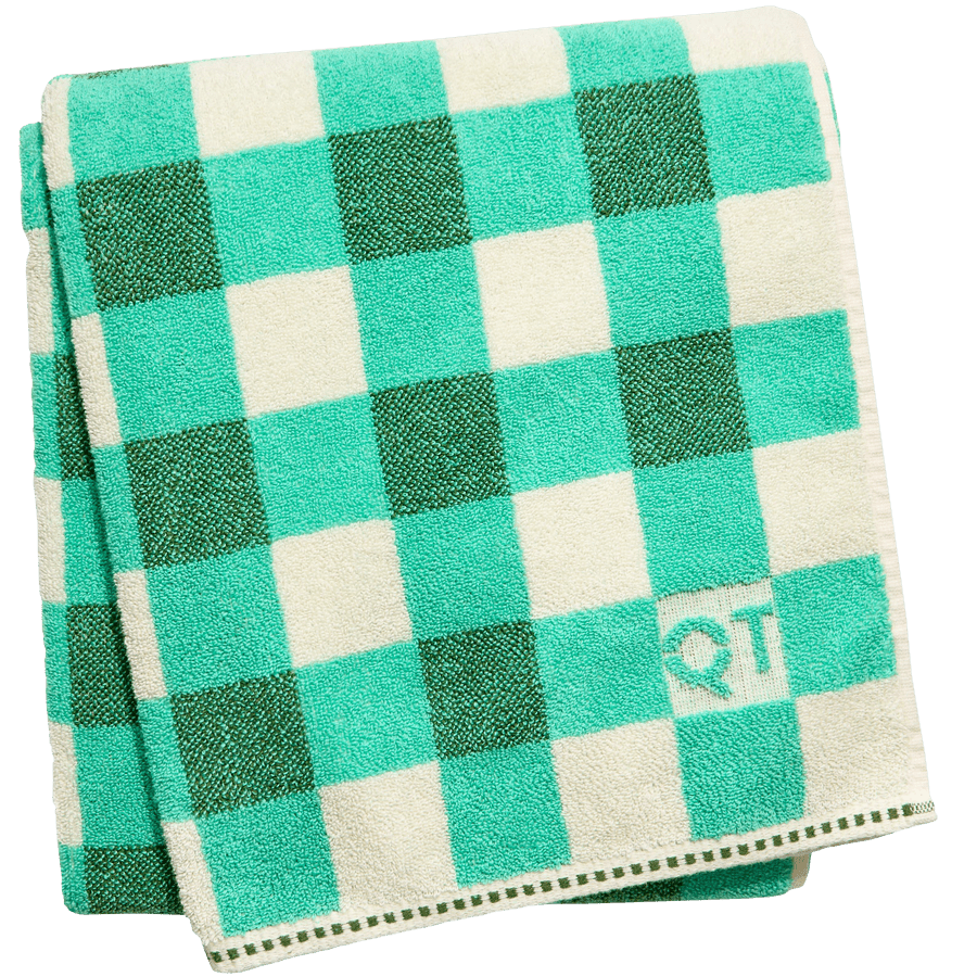 CHECK BATH SHEET TOWEL PINE - DYKE & DEAN