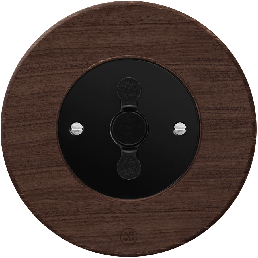 CLASSIC OAK ROUND ROTARY BLACK SWITCH - DYKE & DEAN