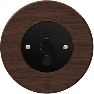CLASSIC OAK ROUND ROTARY BLACK SWITCH - DYKE & DEAN