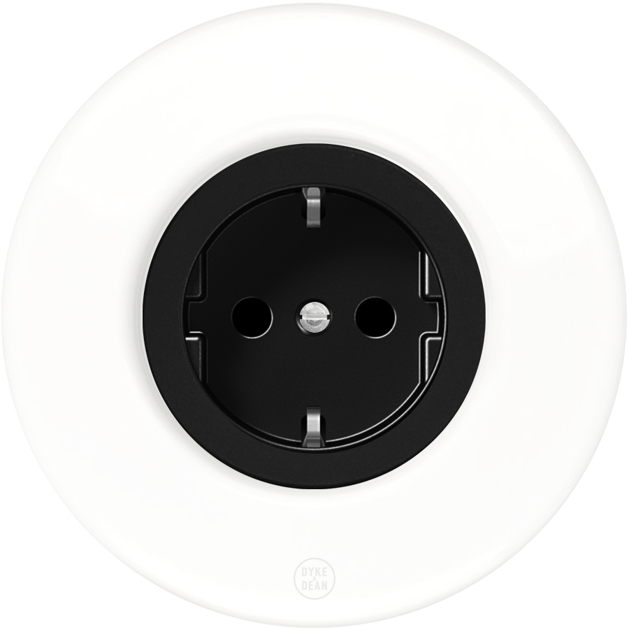 CLASSIC PORCELAIN SCHUKO REVERSE DOMINO SOCKET - DYKE & DEAN