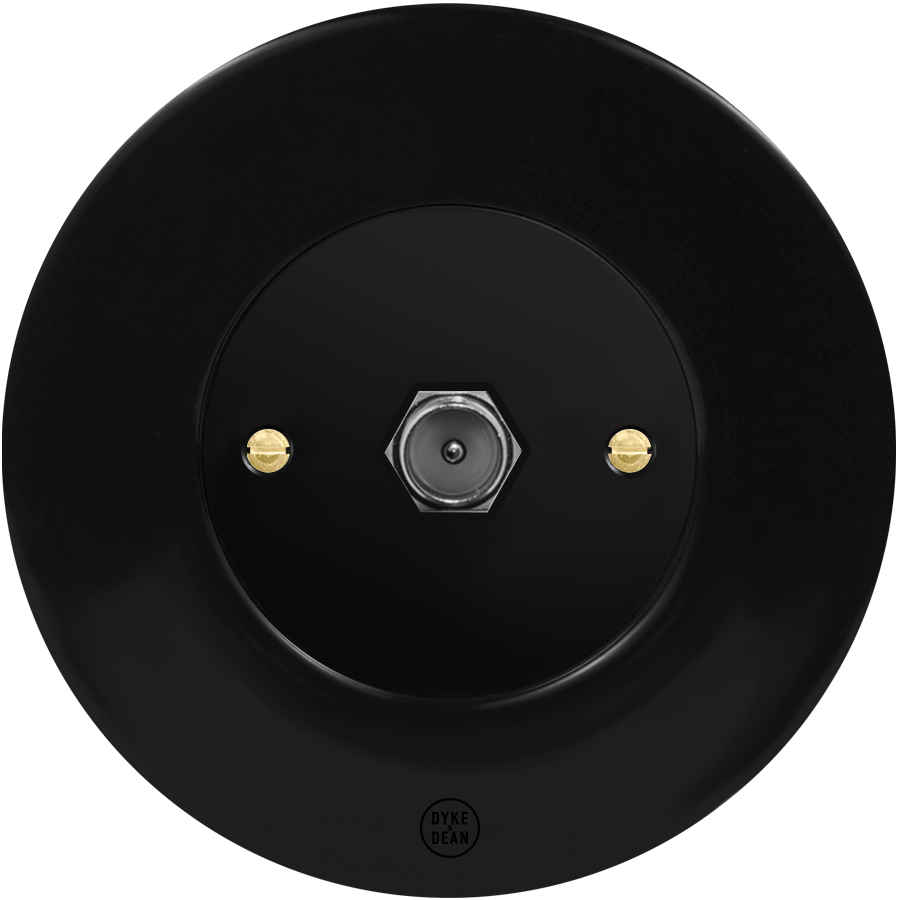 CLASSIC PORCELAIN TV BLACK SOCKET - DYKE & DEAN