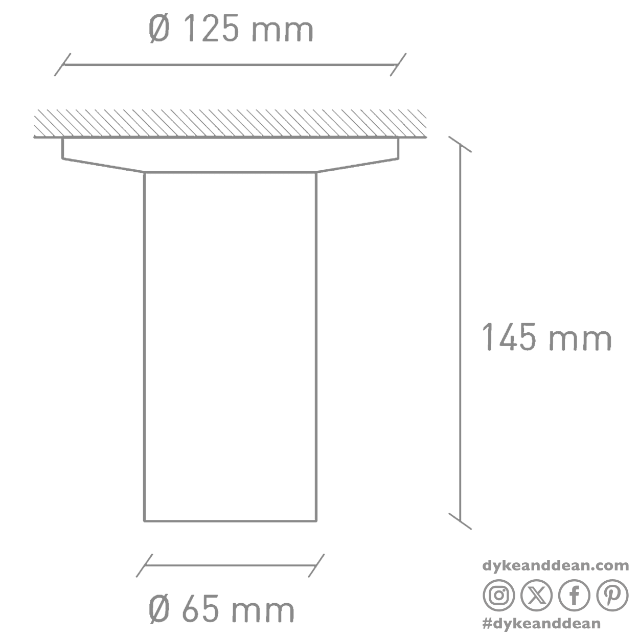 CONCRETE SHORT FIXED SPOT LIGHT MIX COLOUR - DYKE & DEAN