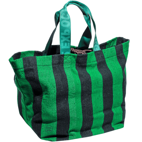 COTTON RUG BAG GREEN NAVY - DYKE & DEAN