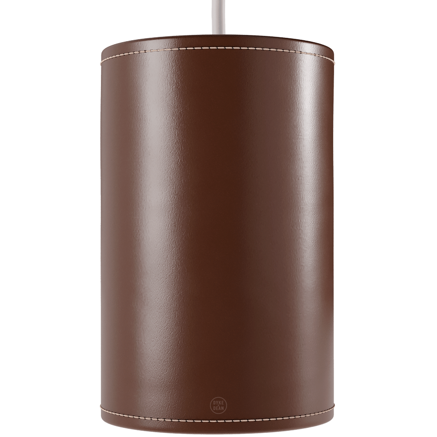 CUERO CYLINDER LEATHER PENDANT LIGHT CHOCOLATE - DYKE & DEAN