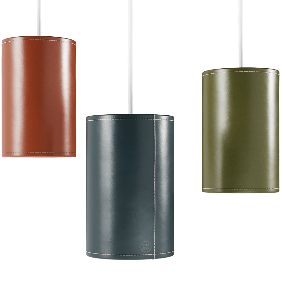 CUERO CYLINDER LEATHER PENDANT LIGHT NATURAL CRUDE - DYKE & DEAN
