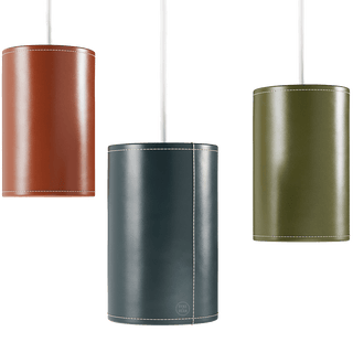 CUERO CYLINDER LEATHER PENDANT LIGHT NATURAL CRUDE - DYKE & DEAN