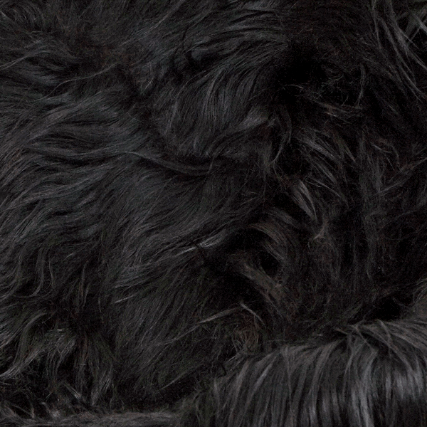 CUERO FLYGANDE GÅS PALL SVART LÅNGT FÅRSKINN