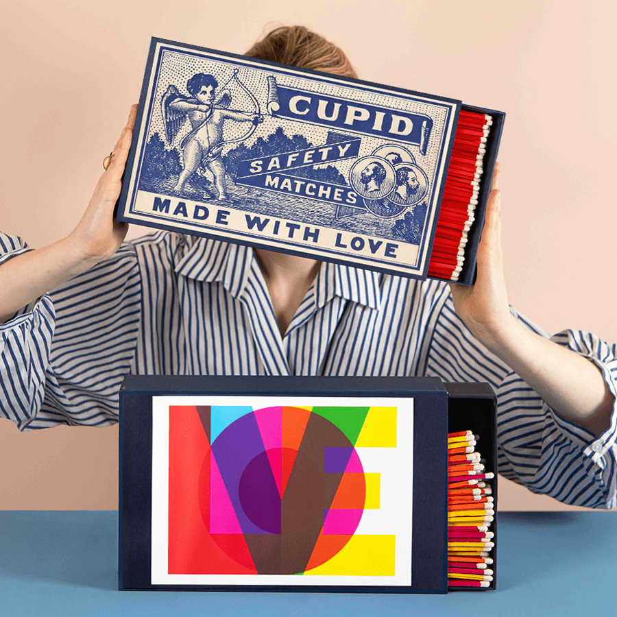 CUPID MADE WITH LOVE GIANT SAFETY MATCHES - DYKE & DEAN