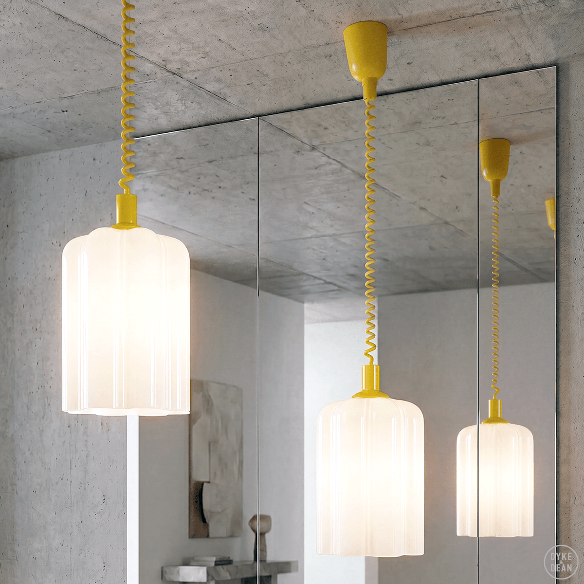 DECO OPALINE RETRACTABLE CORD LIGHT - DYKE & DEAN