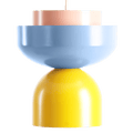DOME PENDANT DISC LIGHT BLUE CORAL YELLOW - DYKE & DEAN