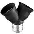 DOUBLE E27 TO E27 ADAPTER BLACK - DYKE & DEAN