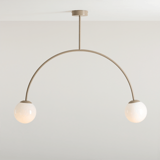 DOUBLE GLOBE FIXED CEILING LIGHT BEIGE - DYKE & DEAN