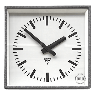 DYKE AND DEAN SILVER SQUARE CLOCK OUTLET - DYKE & DEAN