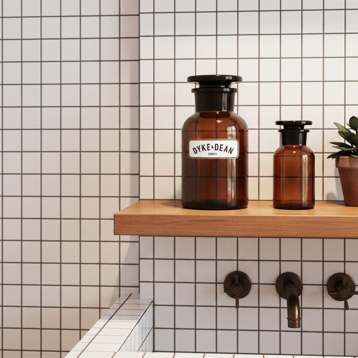 DYKE & DEAN APOTHECARY JAR BROWN GLASS 2500ML - DYKE & DEAN