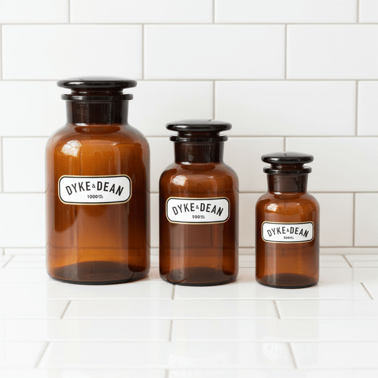 DYKE & DEAN APOTHECARY JAR BROWN GLASS 250ML - DYKE & DEAN