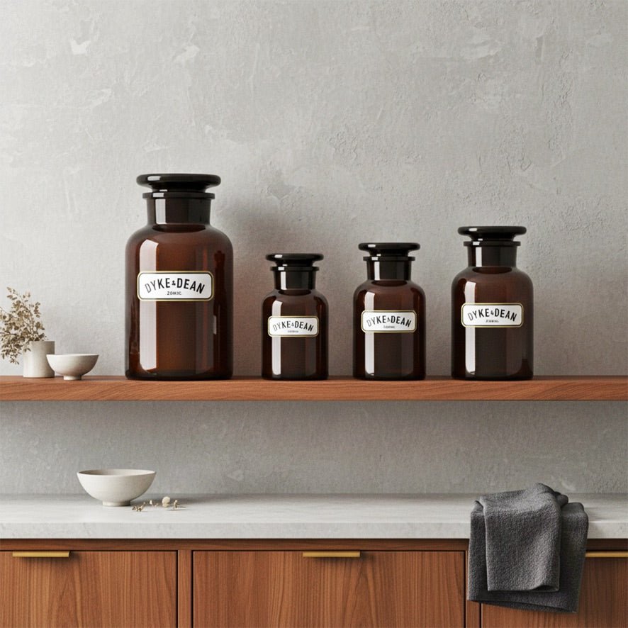 DYKE & DEAN APOTHECARY JAR BROWN GLASS 250ML - DYKE & DEAN