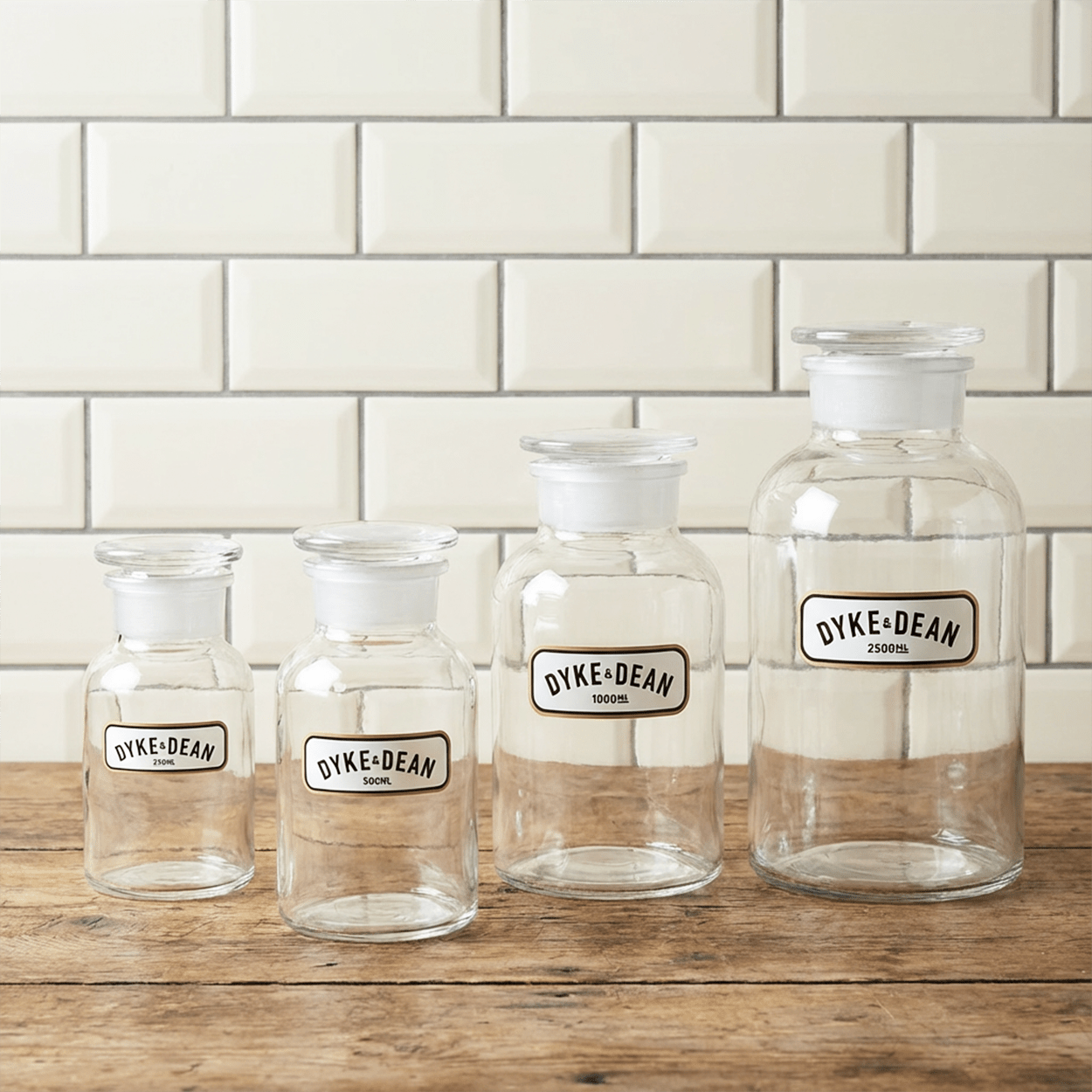 DYKE & DEAN APOTHECARY JAR CLEAR GLASS 500ML - DYKE & DEAN