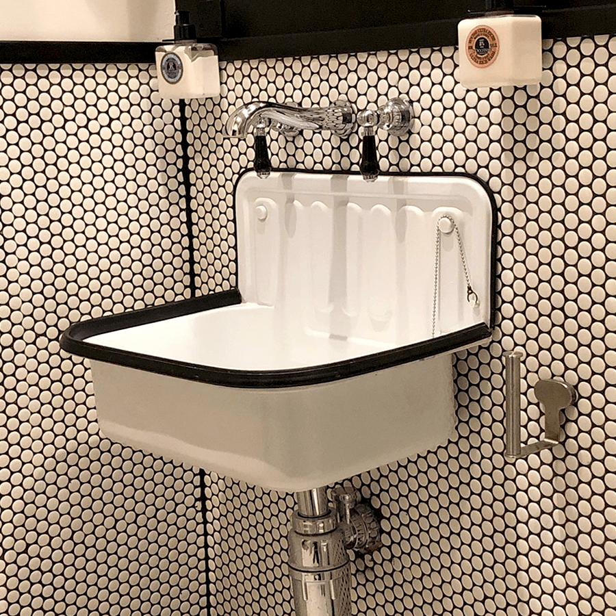 DYKE & DEAN BLUE ENAMEL BUCKET SINK BLUE RIM - DYKE & DEAN