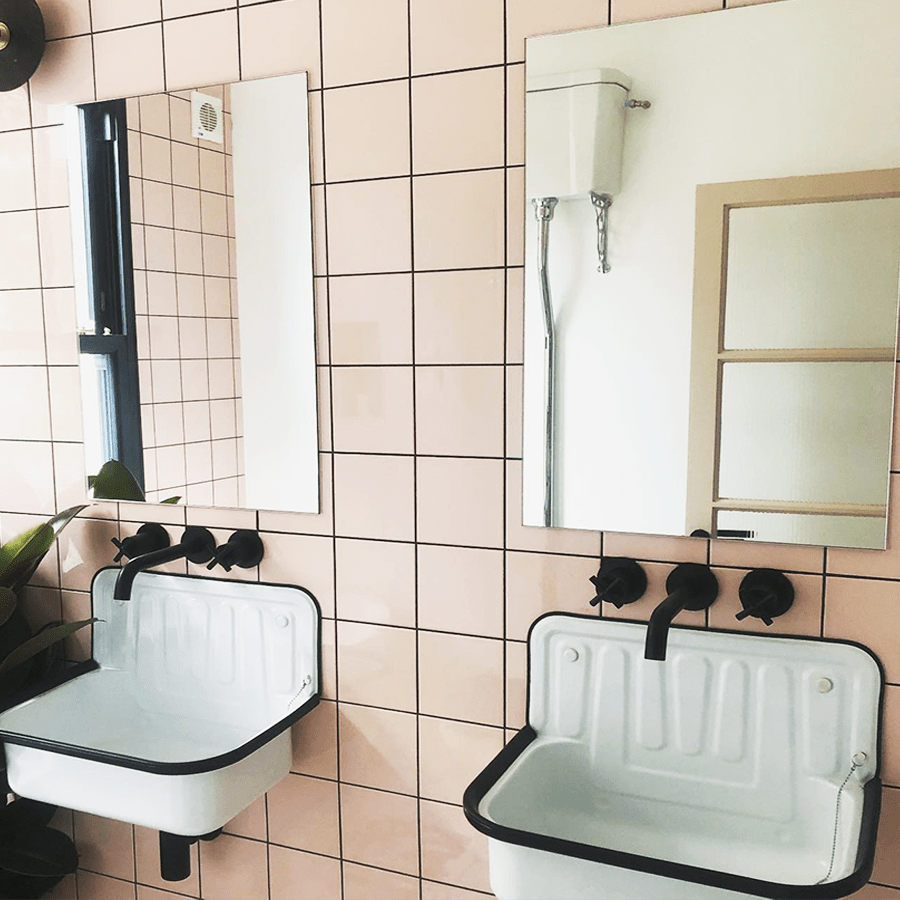 DYKE & DEAN ENAMEL BUCKET SINK GREEN RIM - DYKE & DEAN