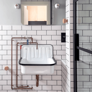 DYKE & DEAN GREY ENAMEL BUCKET SINK - DYKE & DEAN