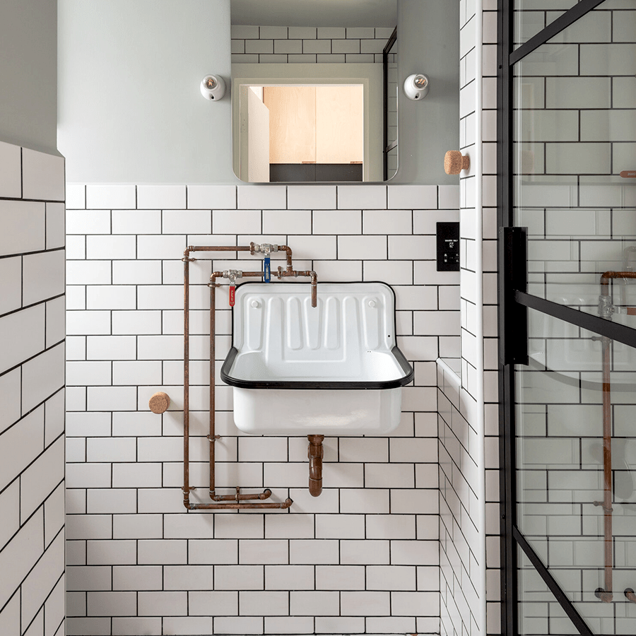 DYKE & DEAN GREY ENAMEL BUCKET SINK - DYKE & DEAN