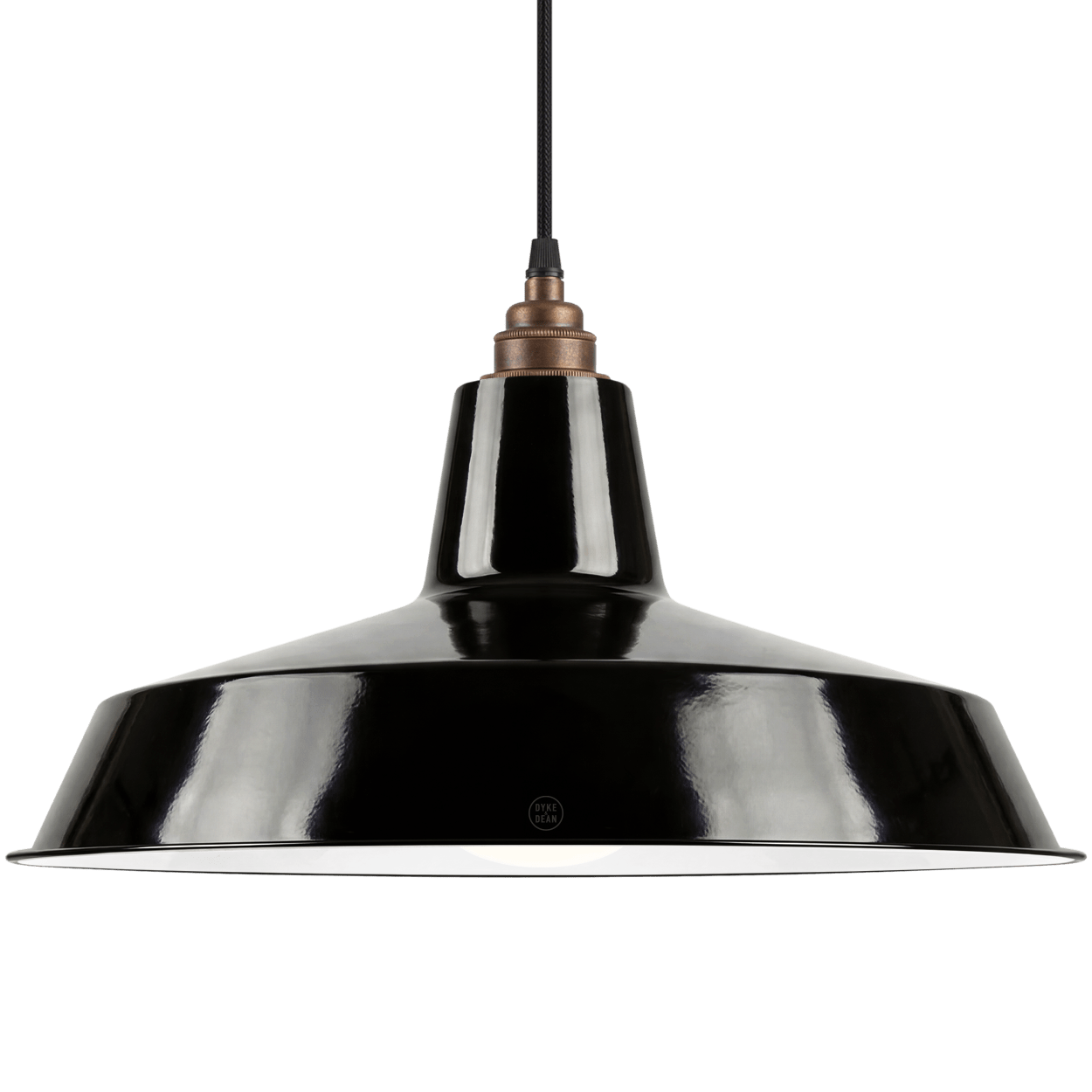 DYKE & DEAN PENDANT LAMPSHADE BLACK WITH BULB HOLDER - DYKE & DEAN