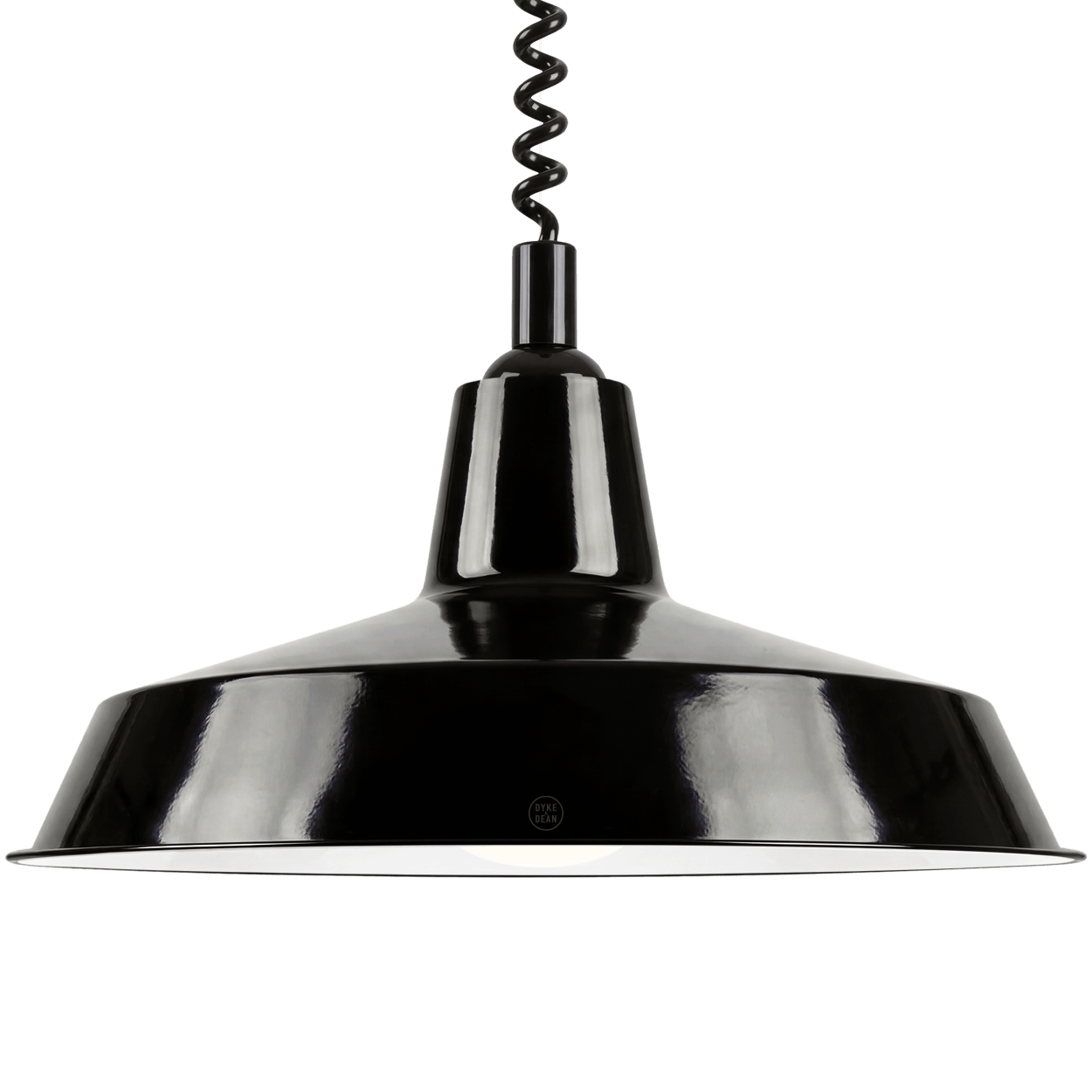 DYKE & DEAN PENDANT LAMPSHADE BLACK WITH RETRACTABLE SPRING - DYKE & DEAN