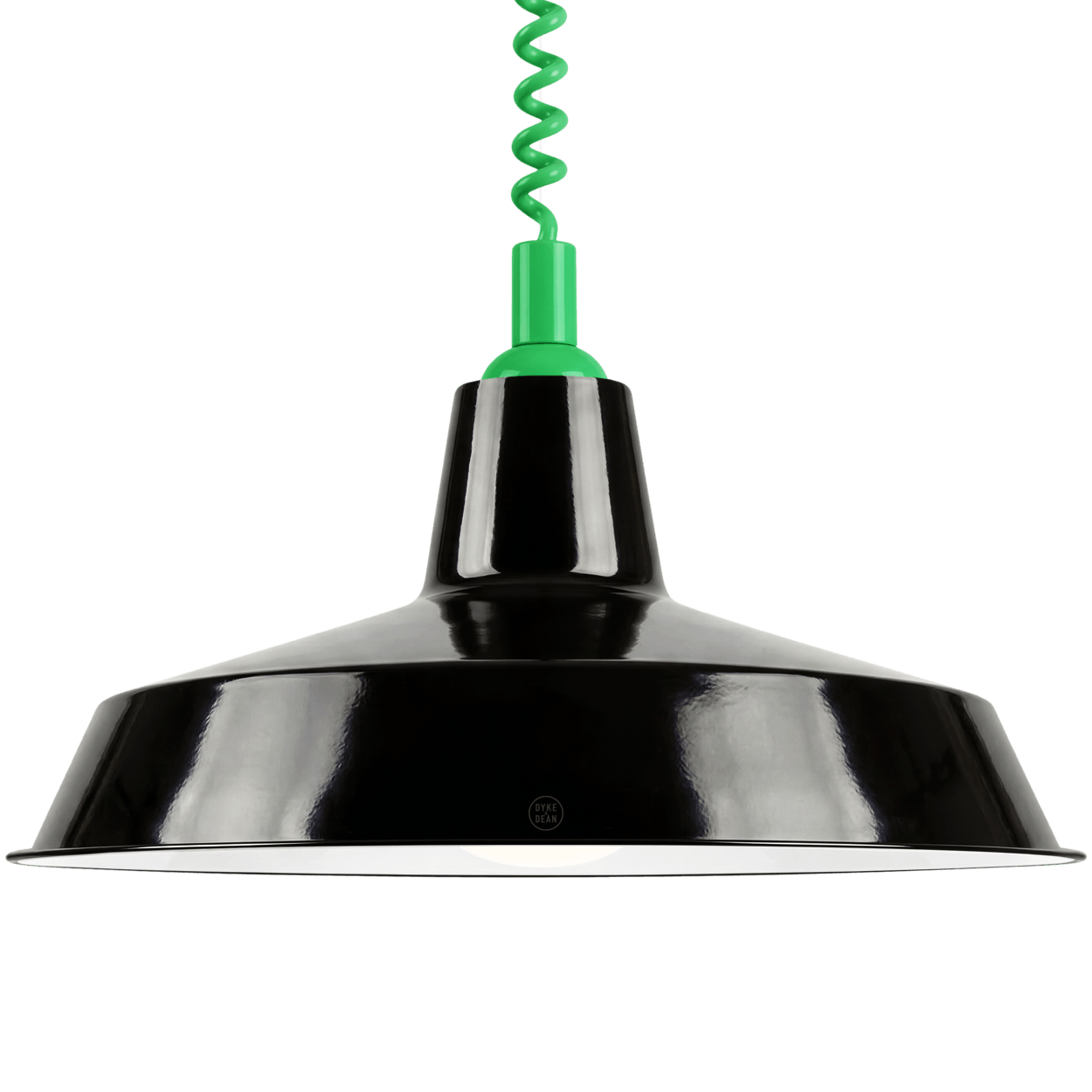 DYKE & DEAN PENDANT LAMPSHADE BLACK WITH RETRACTABLE SPRING - DYKE & DEAN