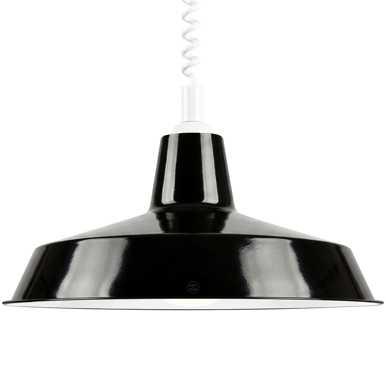DYKE & DEAN PENDANT LAMPSHADE BLACK WITH RETRACTABLE SPRING - DYKE & DEAN