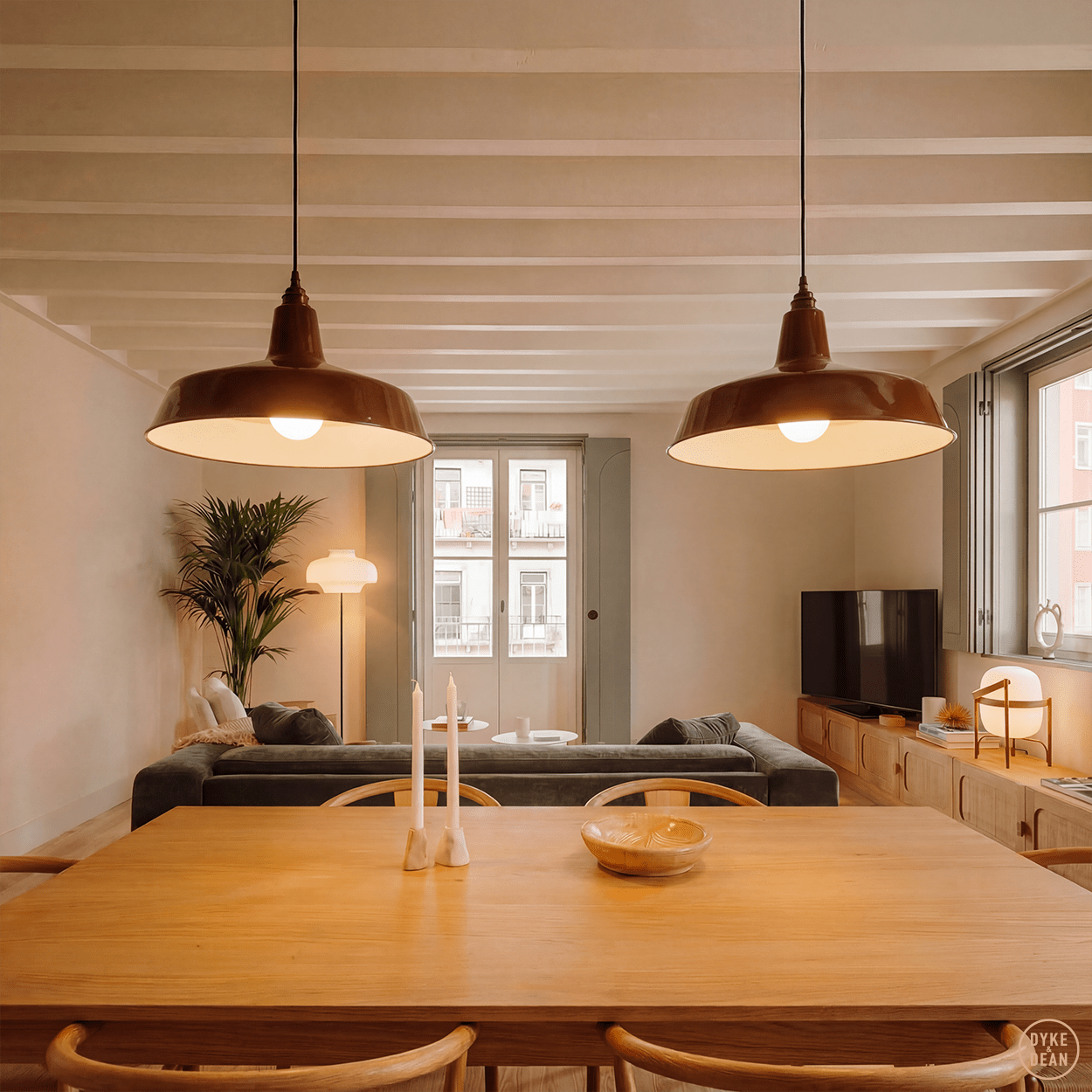 DYKE & DEAN PENDANT LAMPSHADE BROWN - DYKE & DEAN
