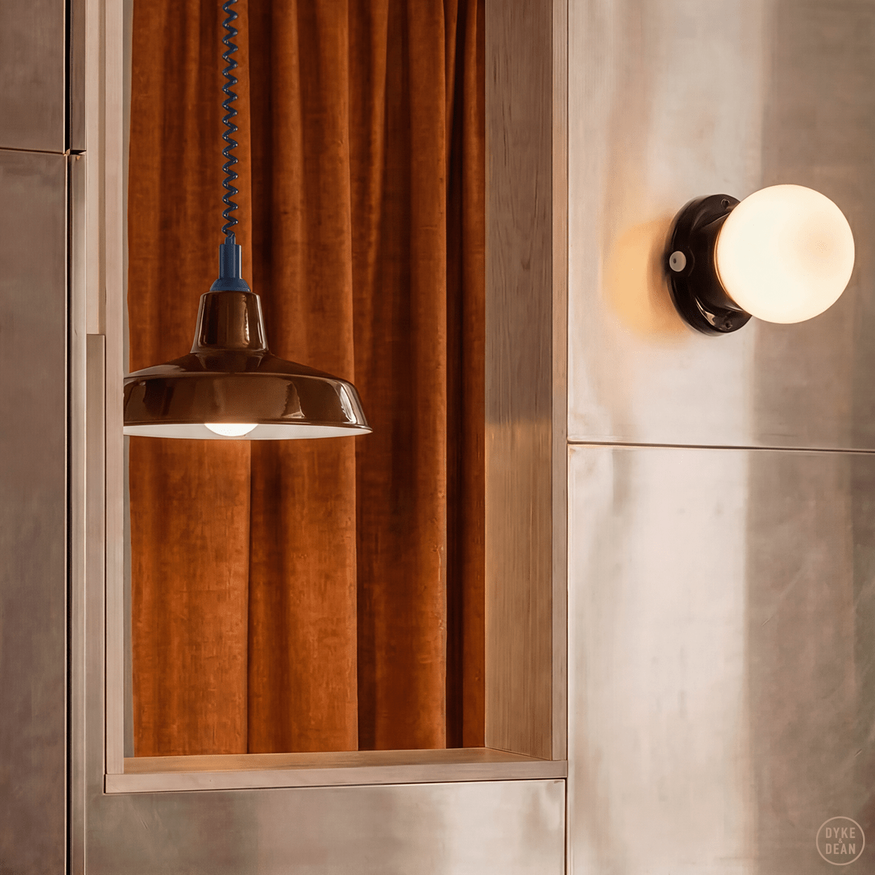 DYKE & DEAN PENDANT LAMPSHADE BROWN - DYKE & DEAN