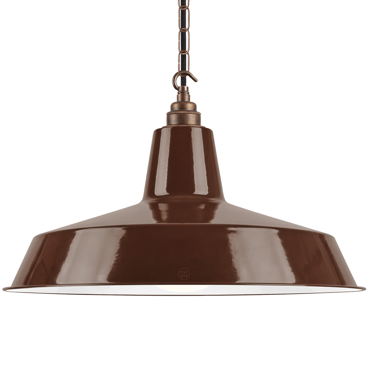 DYKE & DEAN PENDANT LAMPSHADE BROWN WITH HOOK & CHAIN SET - DYKE & DEAN