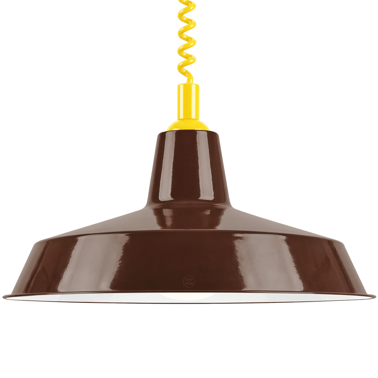 DYKE & DEAN PENDANT LAMPSHADE BROWN WITH RETRACTABLE SPRING - DYKE & DEAN