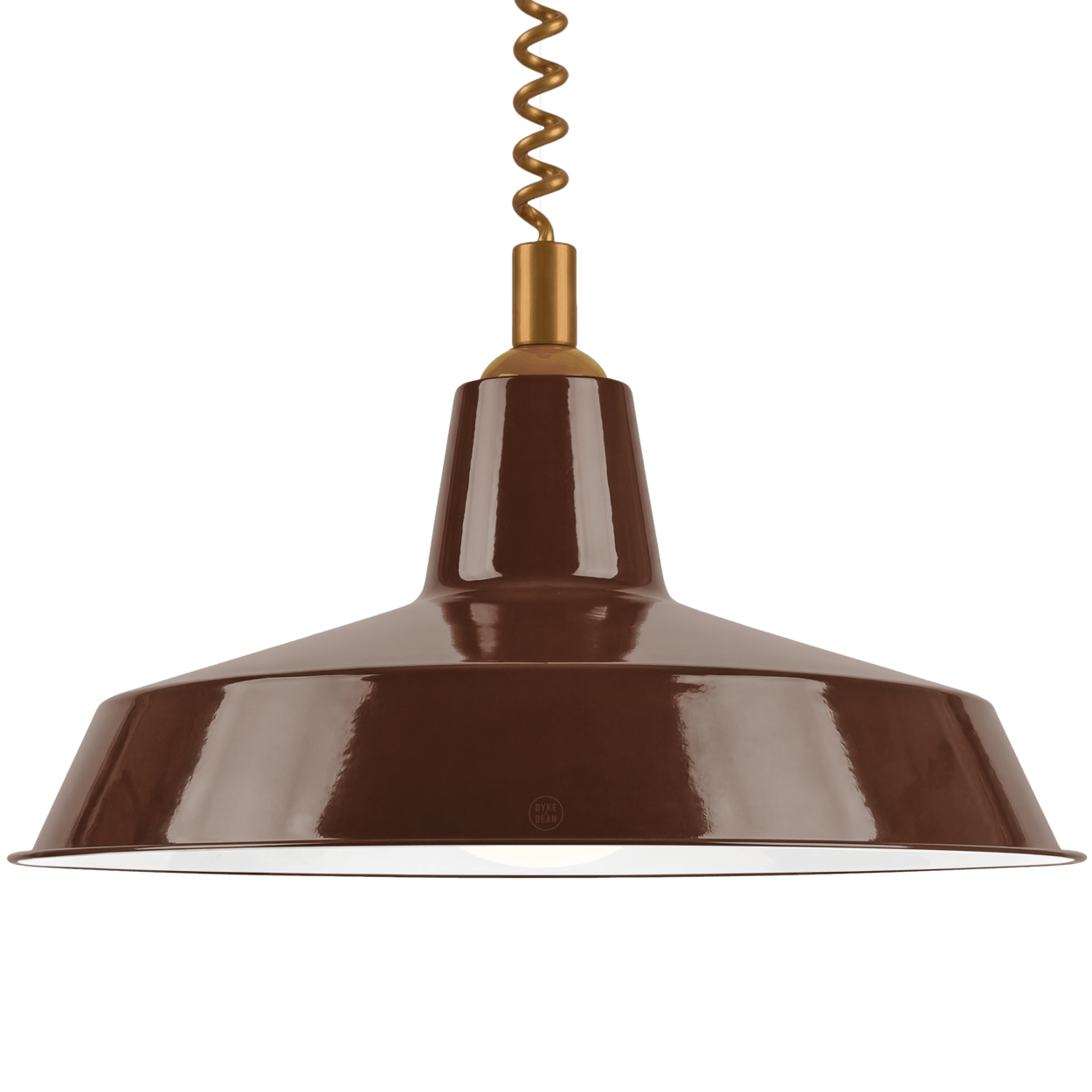 DYKE & DEAN PENDANT LAMPSHADE BROWN WITH RETRACTABLE SPRING - DYKE & DEAN