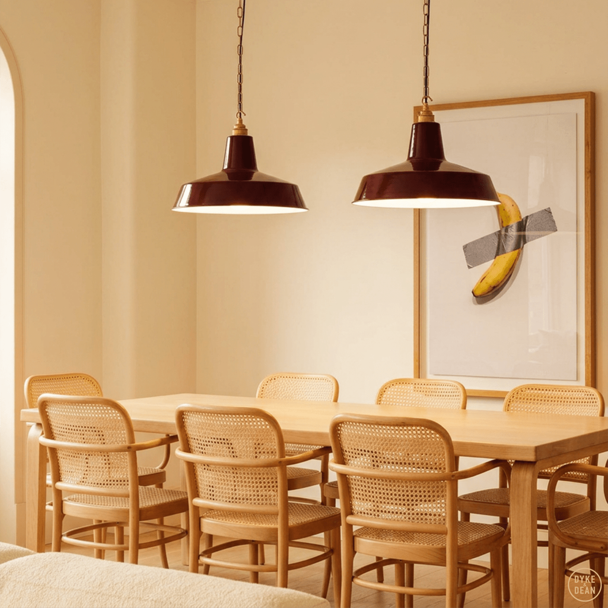 DYKE & DEAN PENDANT LAMPSHADE BURGUNDY - DYKE & DEAN