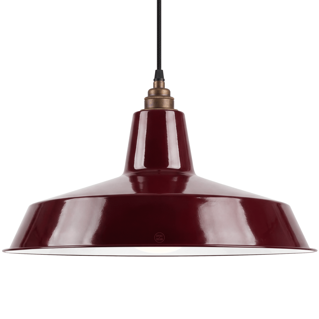 DYKE & DEAN PENDANT LAMPSHADE BURGUNDY WITH BULB HOLDER - DYKE & DEAN