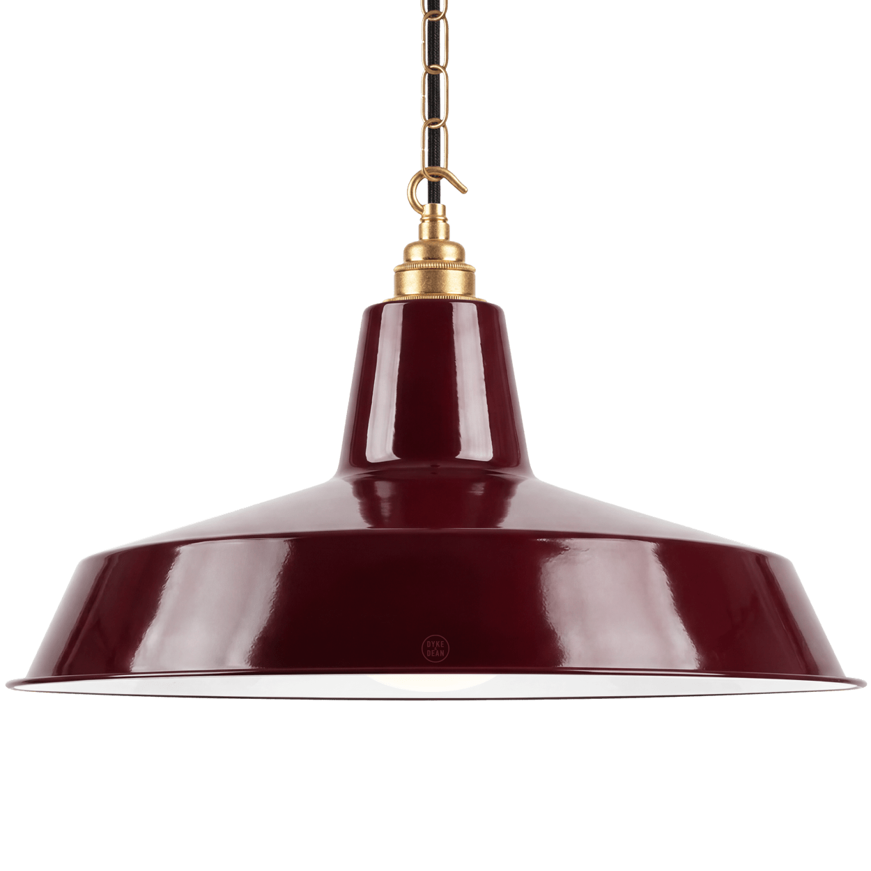 DYKE & DEAN PENDANT LAMPSHADE BURGUNDY WITH HOOK & CHAIN SET - DYKE & DEAN