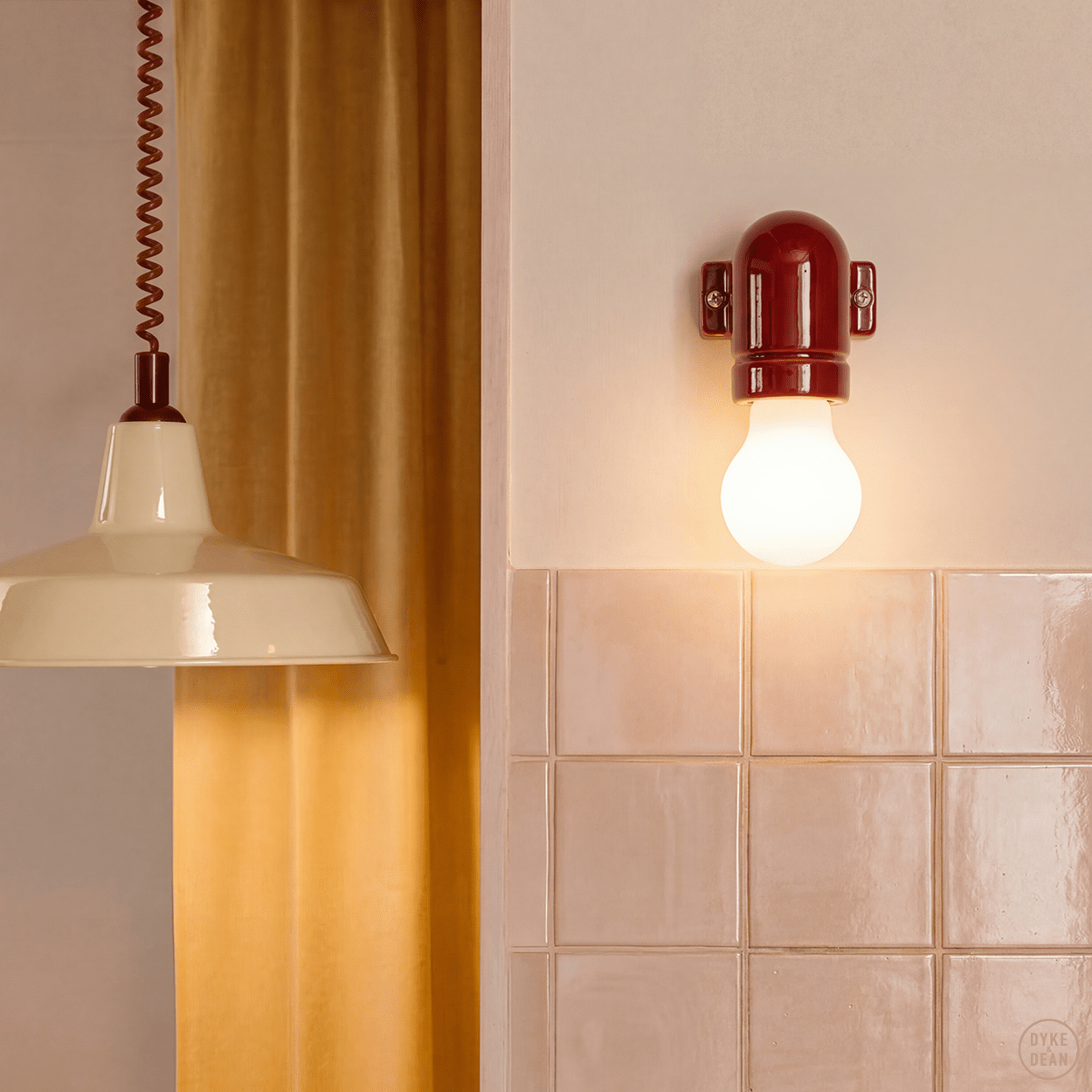 DYKE & DEAN PENDANT LAMPSHADE CREAM - DYKE & DEAN