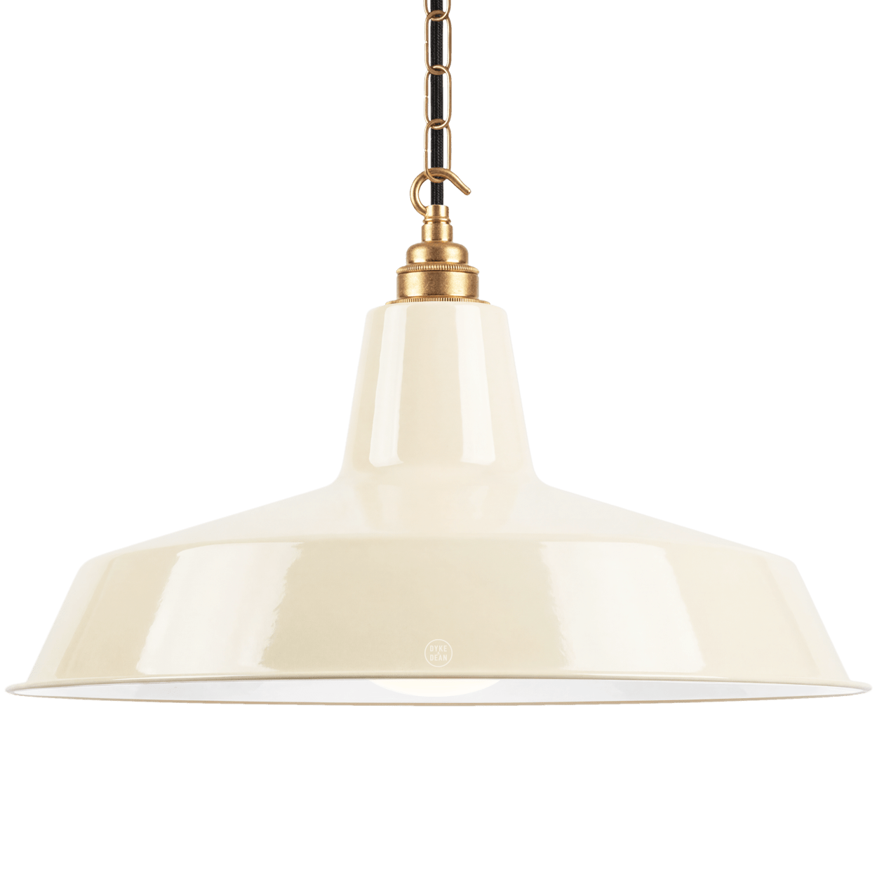 DYKE & DEAN PENDANT LAMPSHADE CREAM WITH HOOK & CHAIN SET - DYKE & DEAN