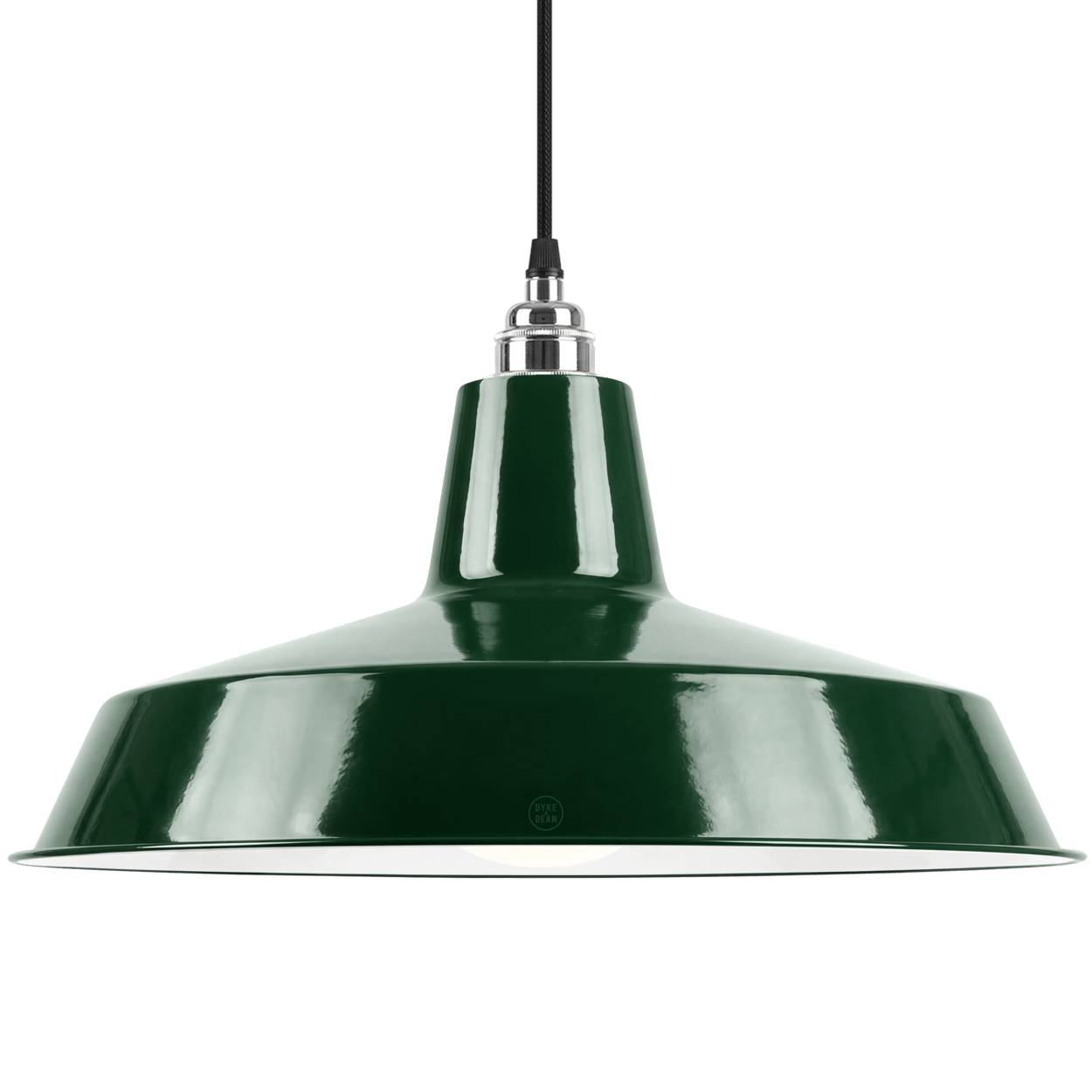 DYKE & DEAN PENDANT LAMPSHADE GREEN WITH BULB HOLDER - DYKE & DEAN