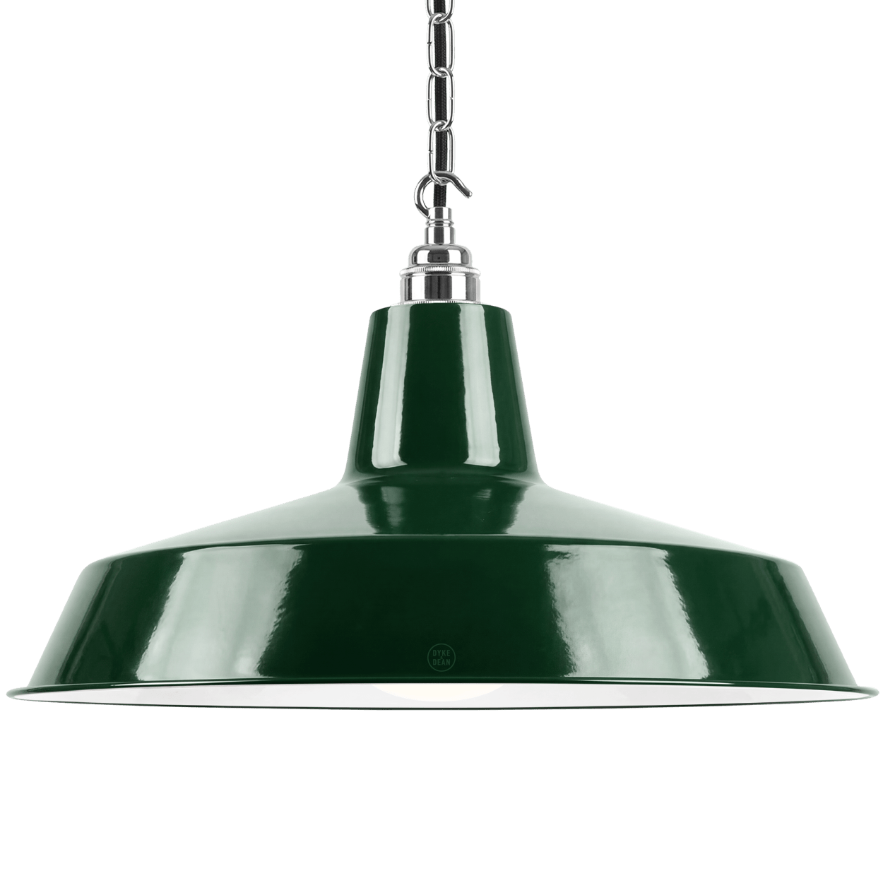 DYKE & DEAN PENDANT LAMPSHADE GREEN WITH HOOK & CHAIN SET - DYKE & DEAN