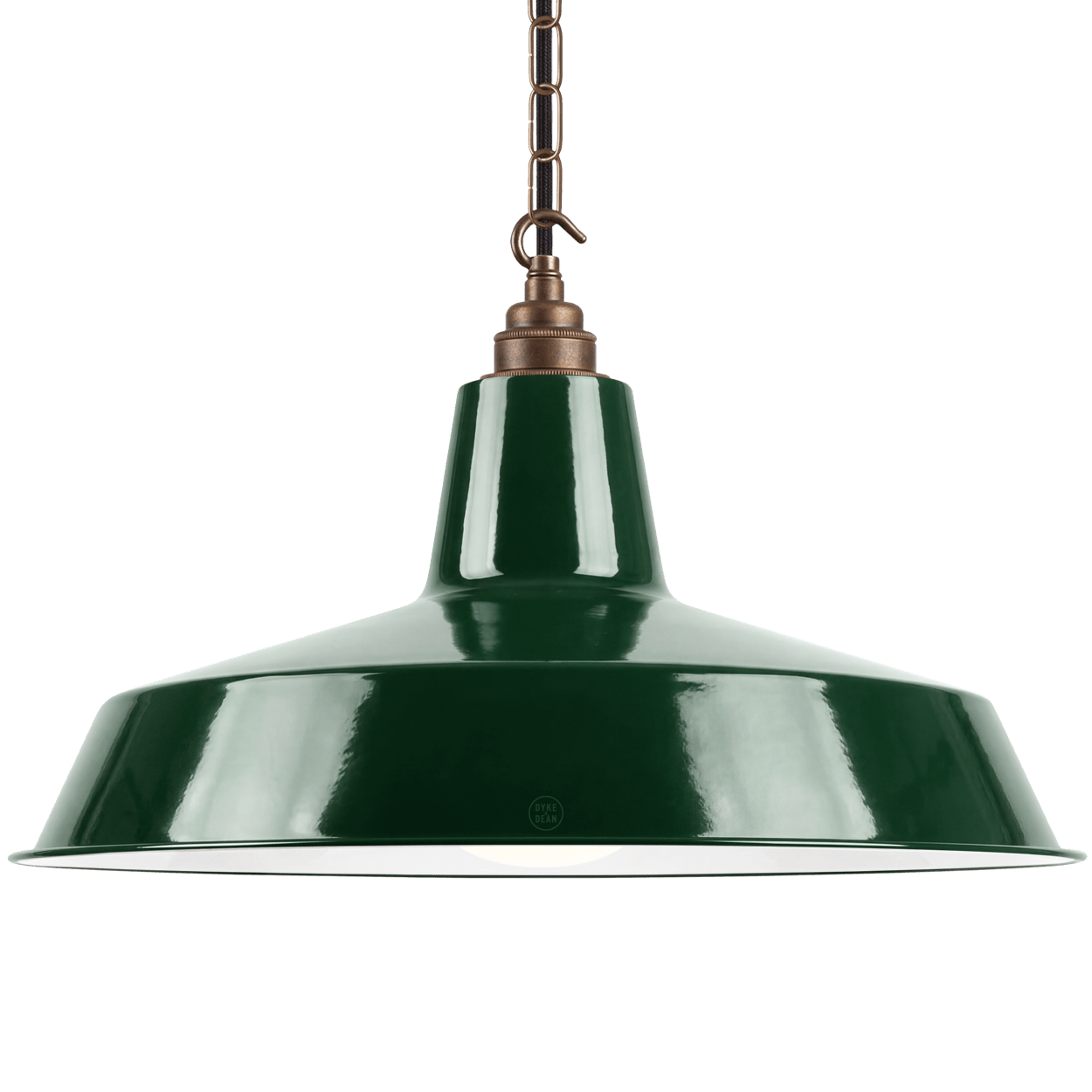 DYKE & DEAN PENDANT LAMPSHADE GREEN WITH HOOK & CHAIN SET - DYKE & DEAN