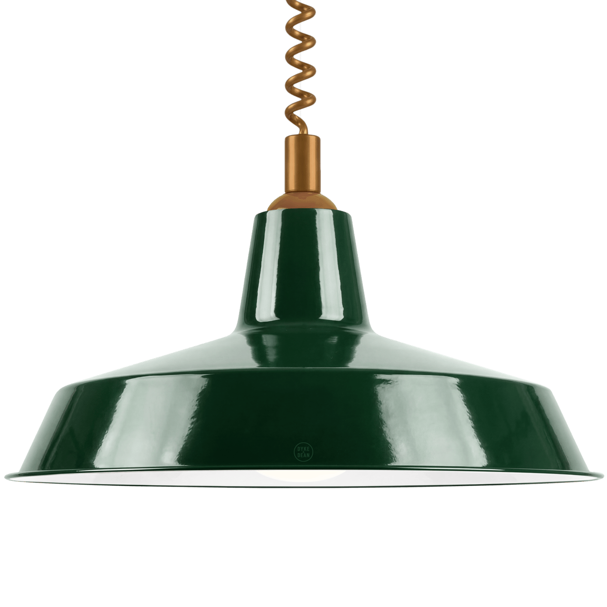 DYKE & DEAN PENDANT LAMPSHADE GREEN WITH RETRACTABLE SPRING - DYKE & DEAN